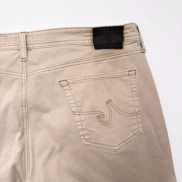 AG Adriano Goldschmied Everett Jeans Size 38 x 31 Tan Slim Straight Stretch - Picture 5 of 9